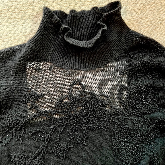 Dressy Black Cashmere Sweater - Picture 2 of 7
